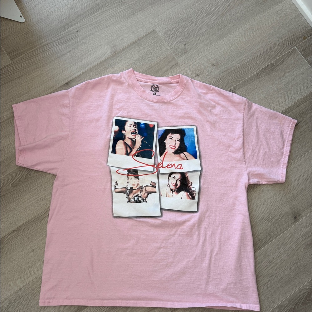 Selena Quintanilla Pink Band Tee Womens 3XL Official Merch Graphic T-Shirt